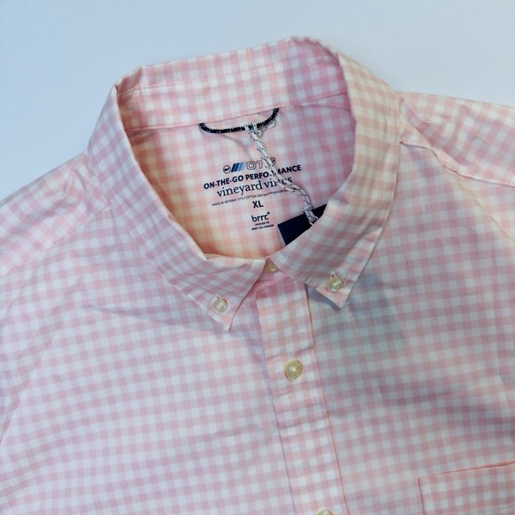 Vineyard Vines Other - VINEYARD VINES Men's Flamingo Gingham OTG BRRR Cotton Blend Shirt Button Down XL